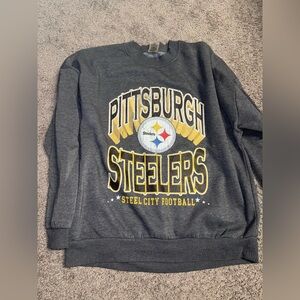EUC PITTSBURGH STEELERS SWEATSHIRT‎ MEDIUM NFL Football CREW GRAY GAMEDAY WARM
